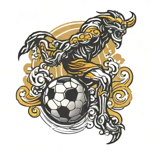 Small Football Tattoos On The Calf