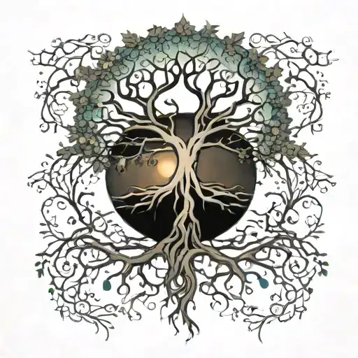 Tree With Roots Around Planet