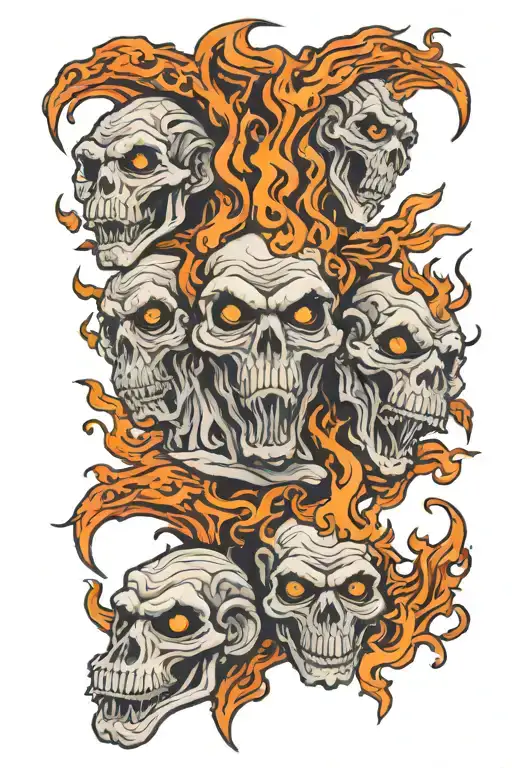 See No Hear No Speak No Evil With Flames