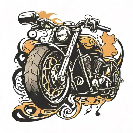 Abstract Tattoo Motorcycle Gang