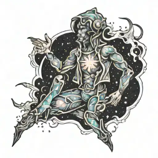 Figure Made Out Of Star Nebula