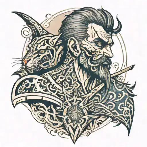 Scary Tatoo Of A Man Looking