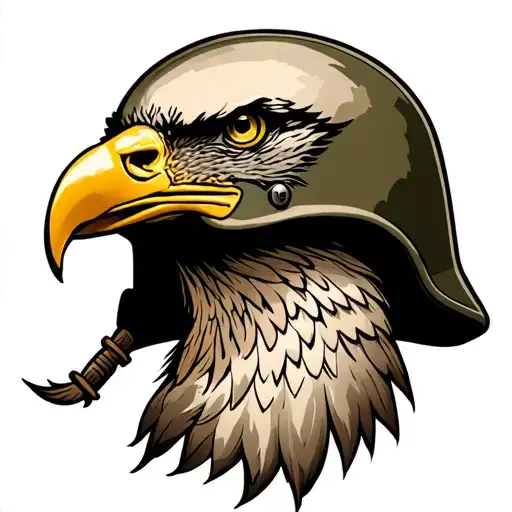 Us Army Infantry Helmet Merging With A Majestic Bald Eagle