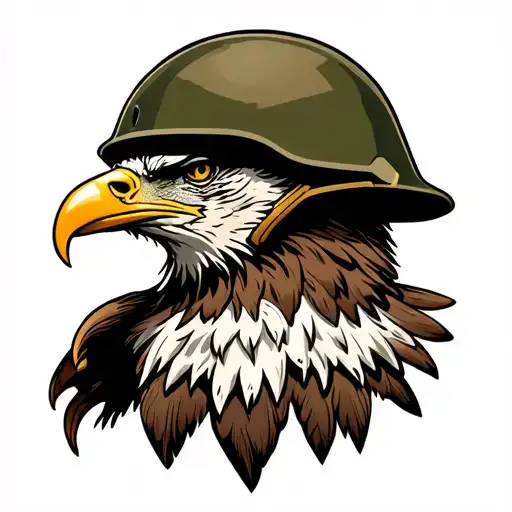 Us Army Infantry Helmet Merging With A Majestic Bald Eagle
