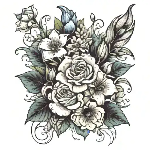 Boquet Of Birth Flowers Wrapping