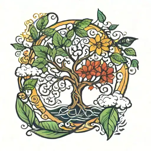 Tree Of Life With Three Leaves