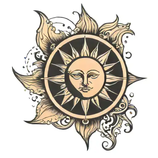 Minimal Sun With Beems On Shoulder