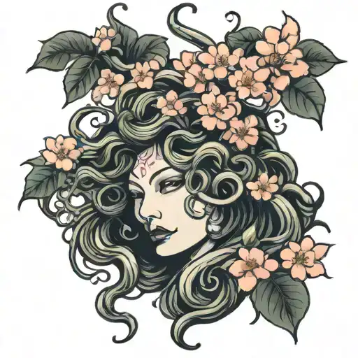 Medusa And Cherry Blossom Tree