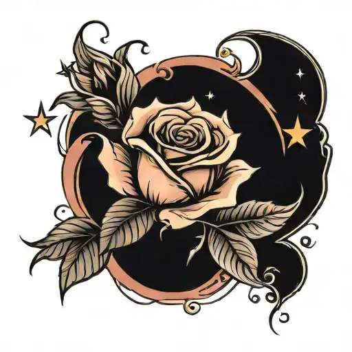 Rose Background With Stars