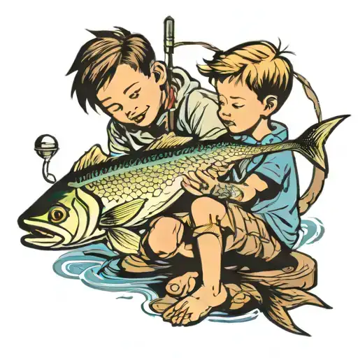 Young Boy Fishing