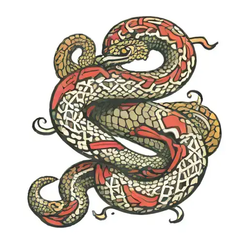 Rattlesnake Wrapped With Theta Chi Greek Symbol Incorporated
