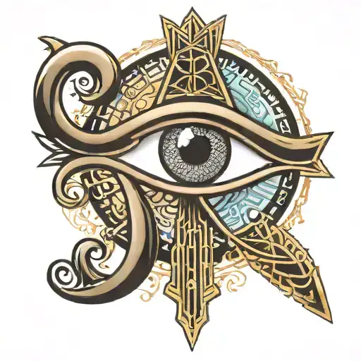 Eye Of Horus With A Floating Ankh