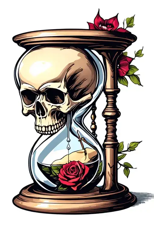 Hourglass With Skull