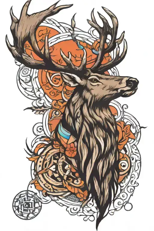 Elk Tattoo Native American Influence