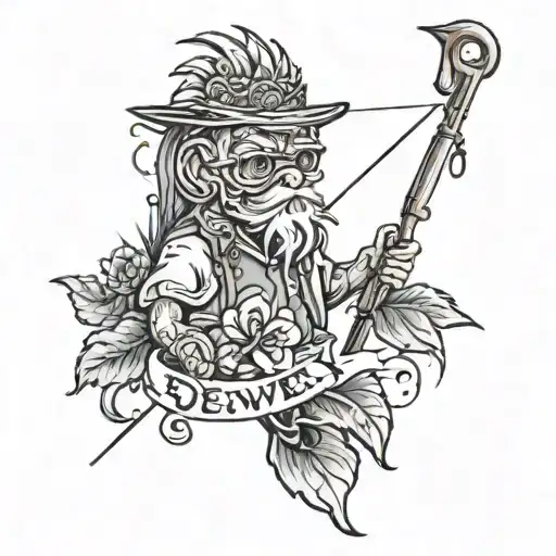 For My Grandpa And With A Fishing Rod And His Name Dewey