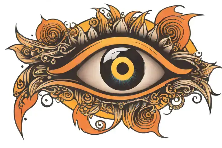 Simple Evil Eye And Sunset With Manifestation Vibe