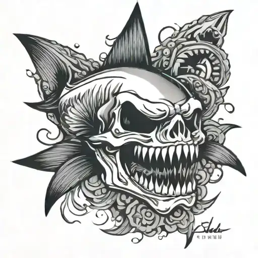 Skull Shark Swimming