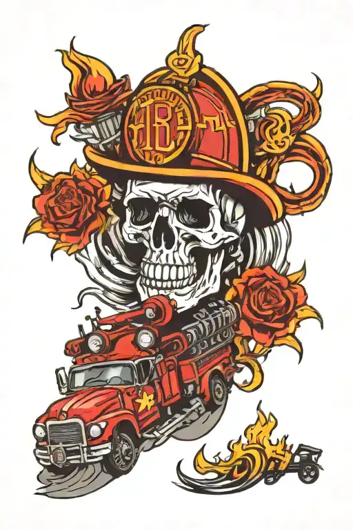 Fire Department And Skull