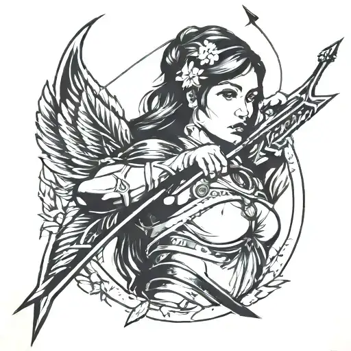 Christian Woman Warrior Firing Arrow