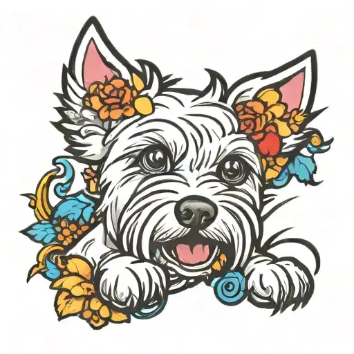 Cartoon Westie Dog