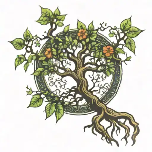 Tree Of Life Branches Touching Roots