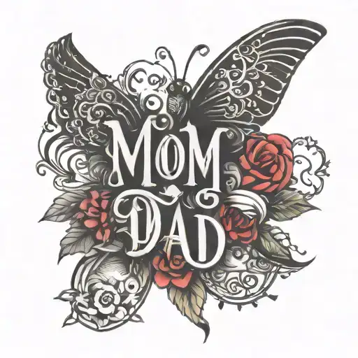 Mom Dad Sister Written Mix Word