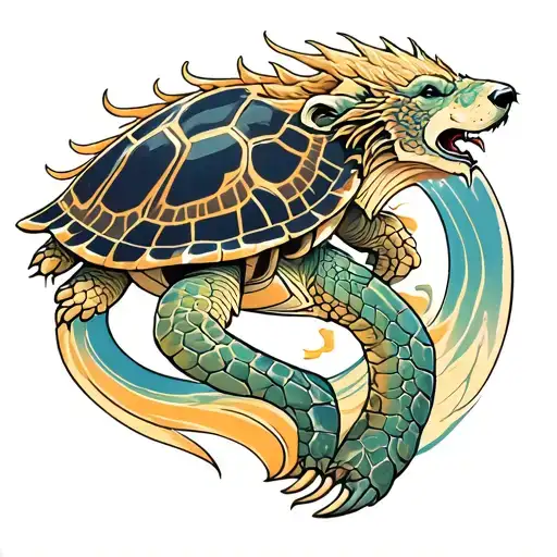 Polar Bear Golden Dragon Turtle