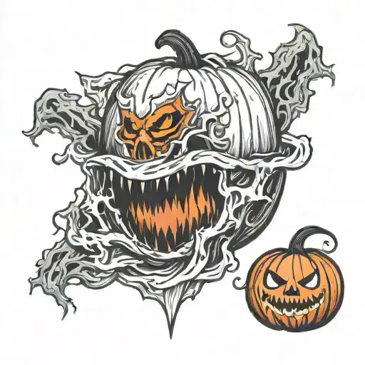 Bloody Pumpkin And Ghost