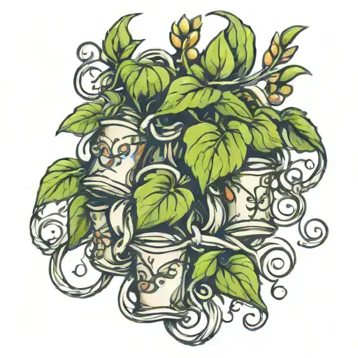 Lilys On A Vine Intertwined With Money Bags Around The Edges Of The Vine