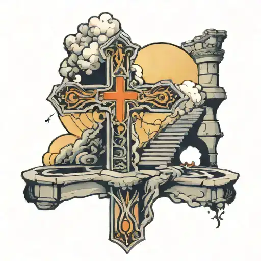 Cross And Stairway To Heaven Gates