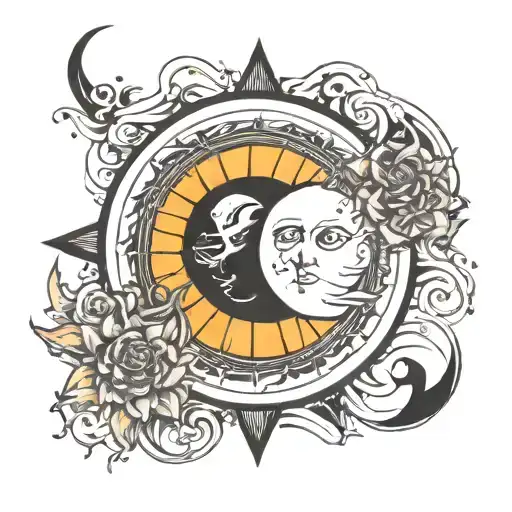 Write 3X1000 In The Middle And On The Sides A Sun And On The Other A Moon