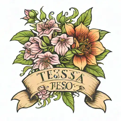 August Birth Flower With The Name Tessa