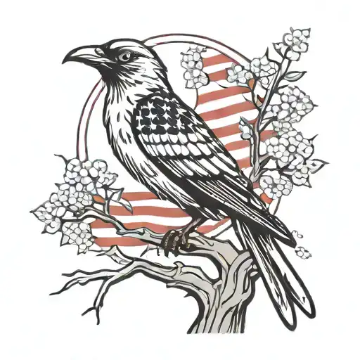 Tree American Flag Bird Father