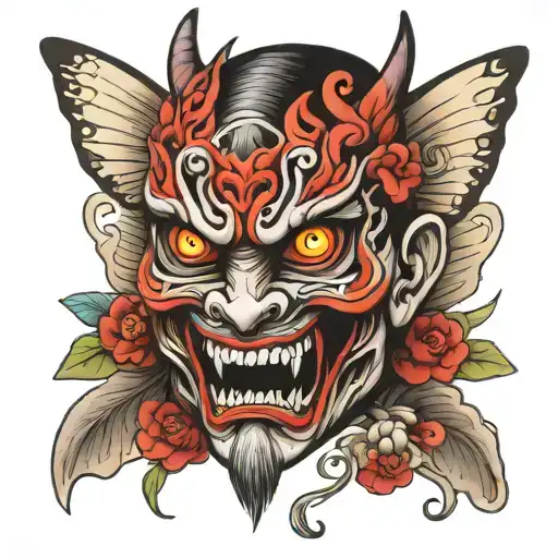 Butterfly Japanese Demon Mask