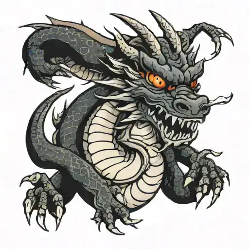 Black Dragon Smoking Cigarette