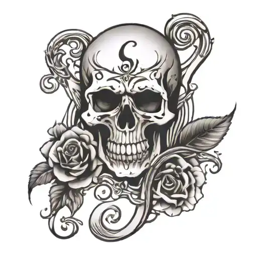 Treble Clef With Skull