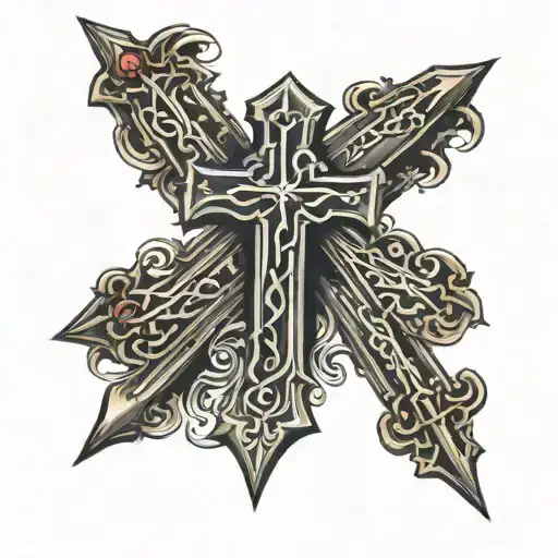 Catholic Cross On A Sofa