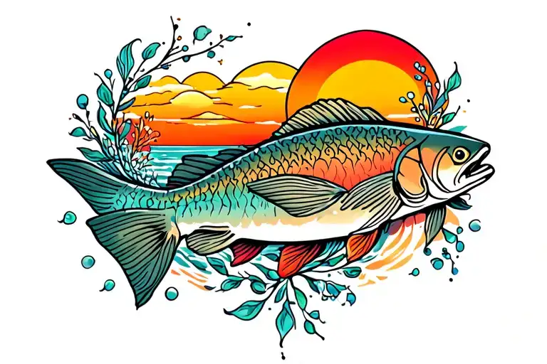 Salmon With Sunset Colors On Back