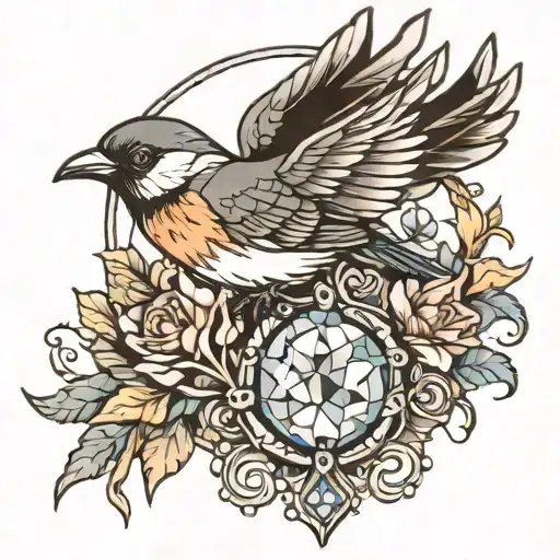 Crystal With Bird Around It