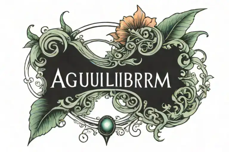 The Word Aequilibrium Written Underneath Collar Bone Center Of The Chest