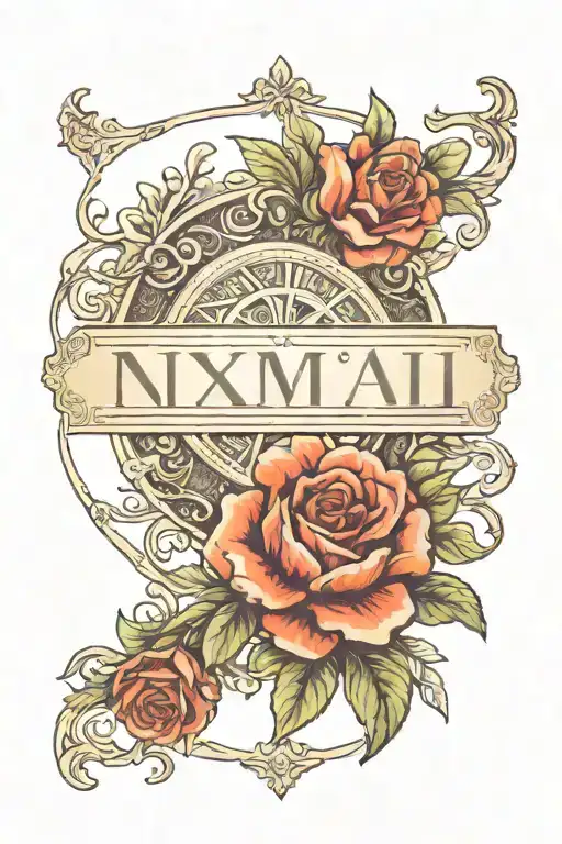 Roman Numeral Tattoo With A Design Around It To Honor A Loved One