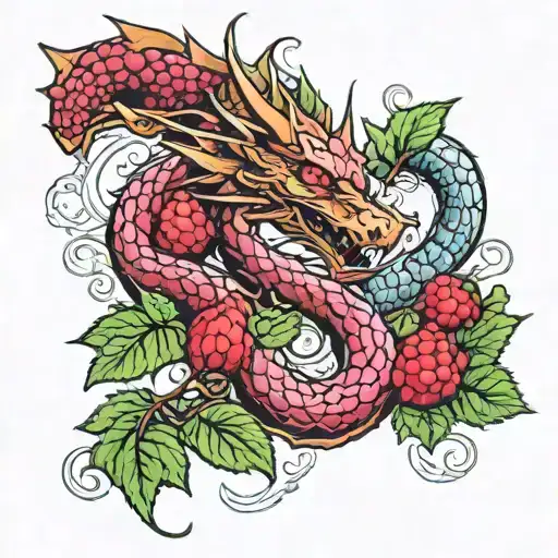 Dragon And Raspberries With Vine Wrapping