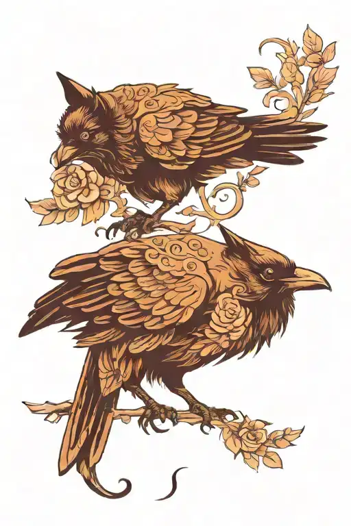 Crow And Cat Sitting