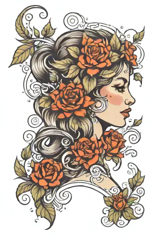 Floral Lady Head
