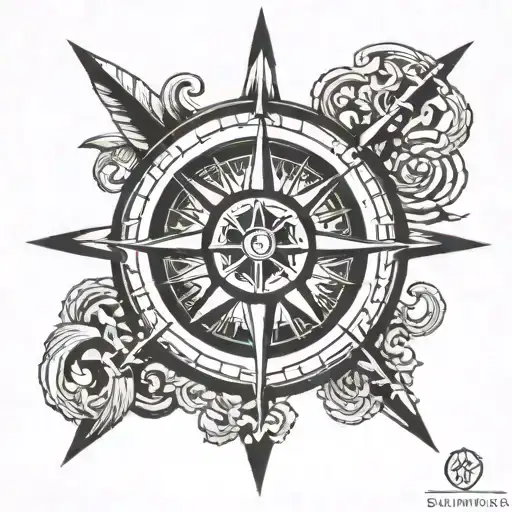 Samuel Omega Symbol On The Compass