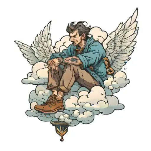 Person Sitting On A Cloud