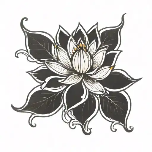 Sanskrit Symbol For Breathe With Lotus Flower