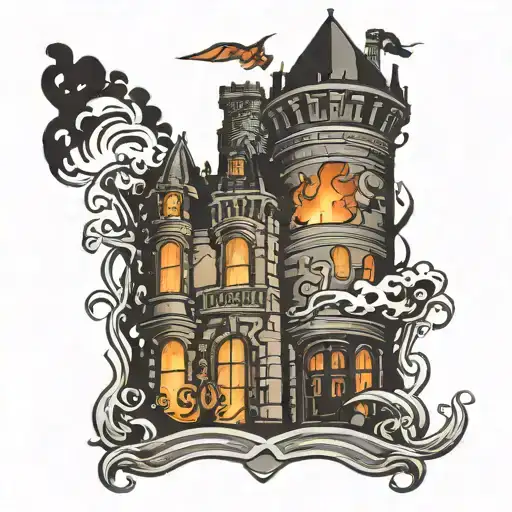 Firefighter Castle Silhouette