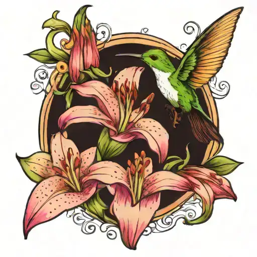 Easter Lilly With Jane As The Stem And A Hummingbird