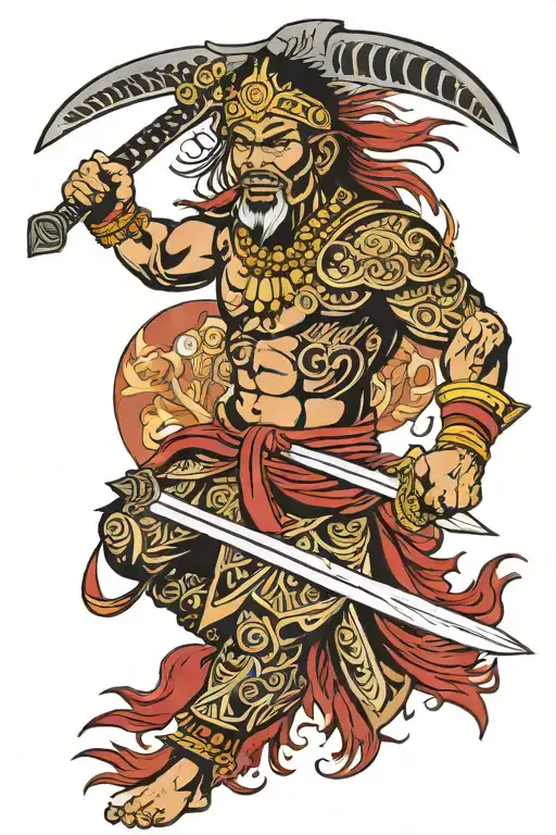 Filipino Warrior Wielding A Sword